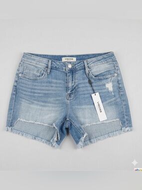 Vigoss Marley Denim/Jean Distressed Cut-offs Shorts Mid Rise Size 30 NWT